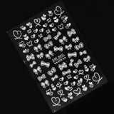 She Nail Stickers Bows/Hearts White SHE-008W