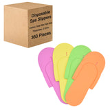 EVA Disposable Nail Spa/Salon Slippers - Orange, Green, Yellow, Purple (1 case/360 pieces)