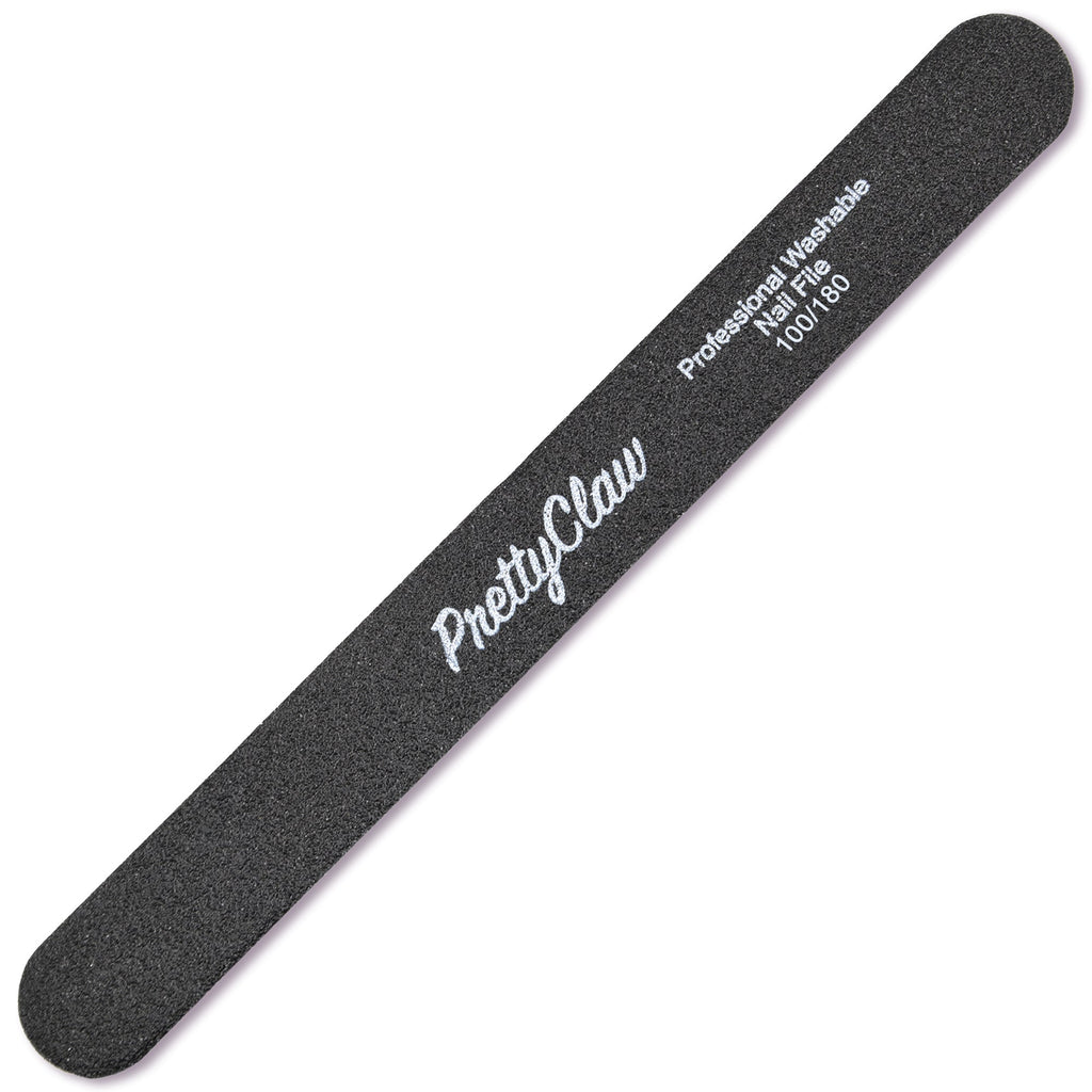 PrettyClaw Acrylic Nail Files Straight Shape 100/180 Grit - Black (50 Pieces)
