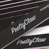 PrettyClaw Acrylic Nail Files Straight Shape 180/240 Grit - Black (50 Pieces)