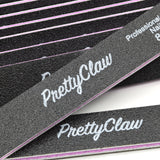 PrettyClaw Acrylic Nail Files Straight Shape 80/100 Grit - Black (50 Pieces)